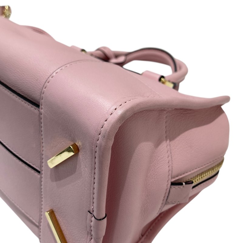 LOEWE 羅威 AMAZONA 28 手提斜背包 牛皮 粉色 金釦-8