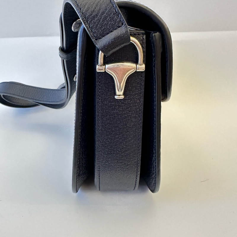 #經典不敗 Gucci 古馳 1955 馬鞍包 單肩 斜挎包 黑色25*18*8-3