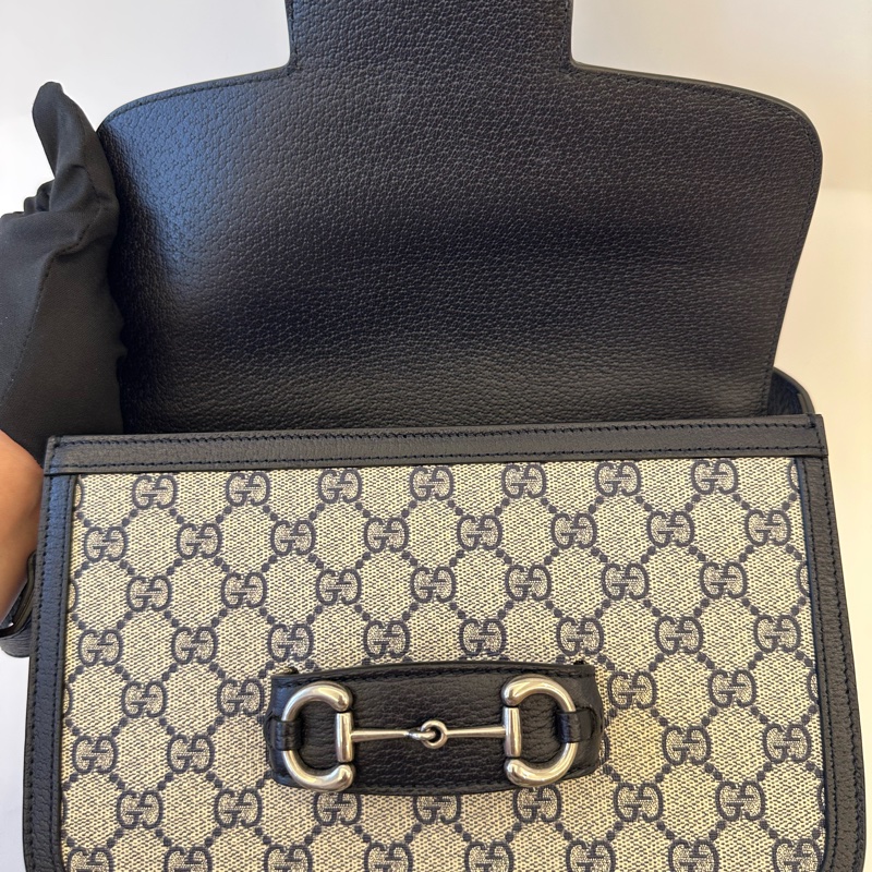 #經典不敗 Gucci 古馳 1955 馬鞍包 單肩 斜挎包 黑色25*18*8-5