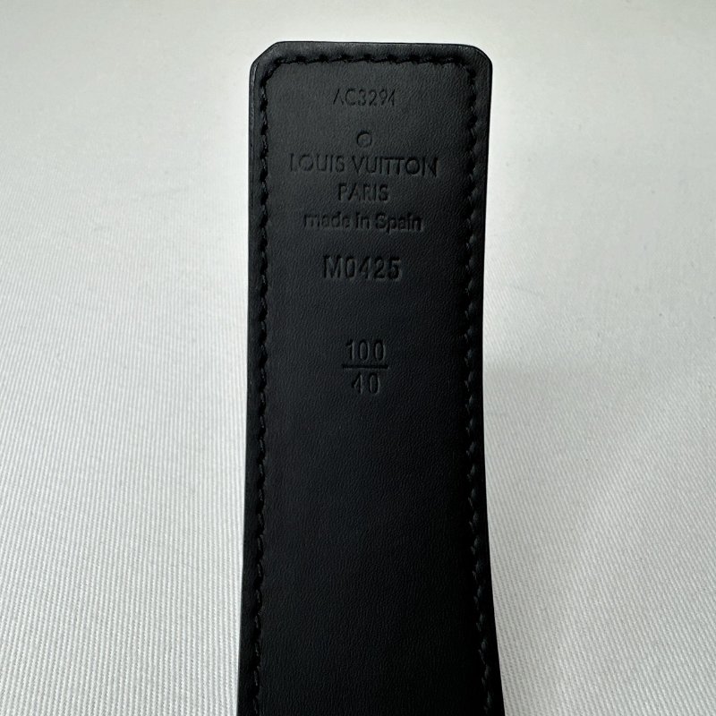 LV Aerogram黑扣皮革皮帶-7