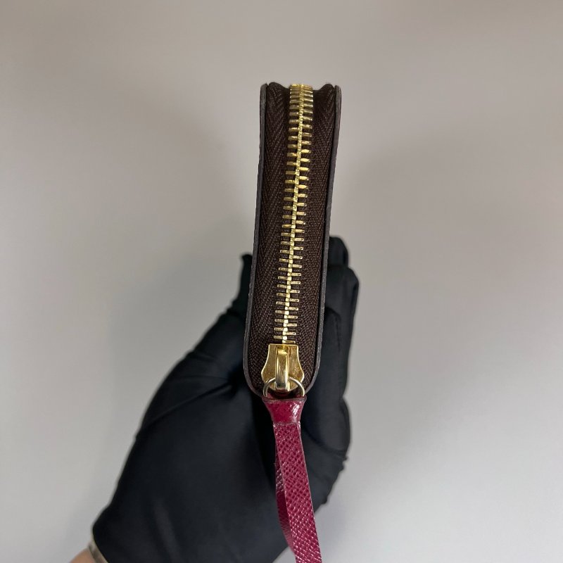 LV M60742/晶片款 老花ㄇ拉長夾玫紅-3