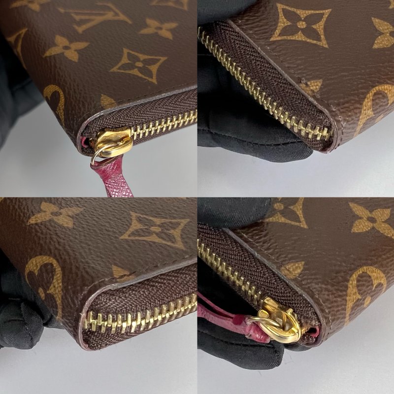 LV M60742/晶片款 老花ㄇ拉長夾玫紅-8