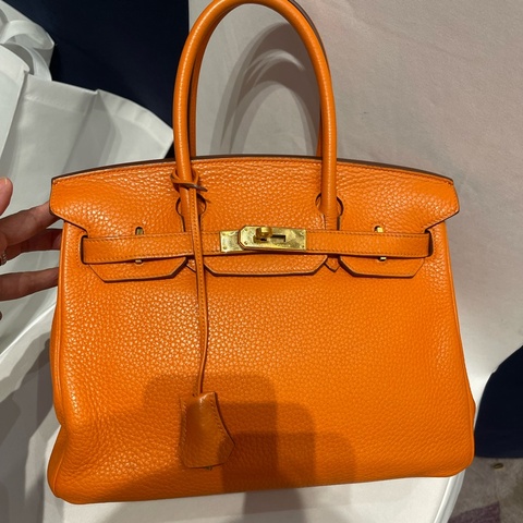 ✨Hermès Birkin 30 愛馬仕橙 Togo皮｜金扣｜圈O刻 1985 Vintage