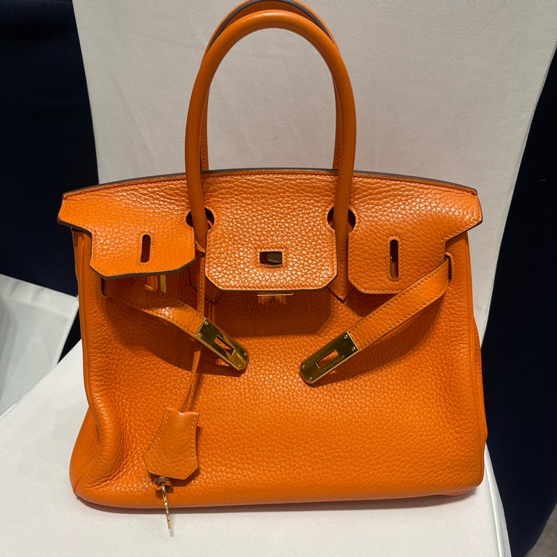 ✨Hermès Birkin 30 愛馬仕橙 Togo皮|金扣|圈O刻 1985 Vintage-8