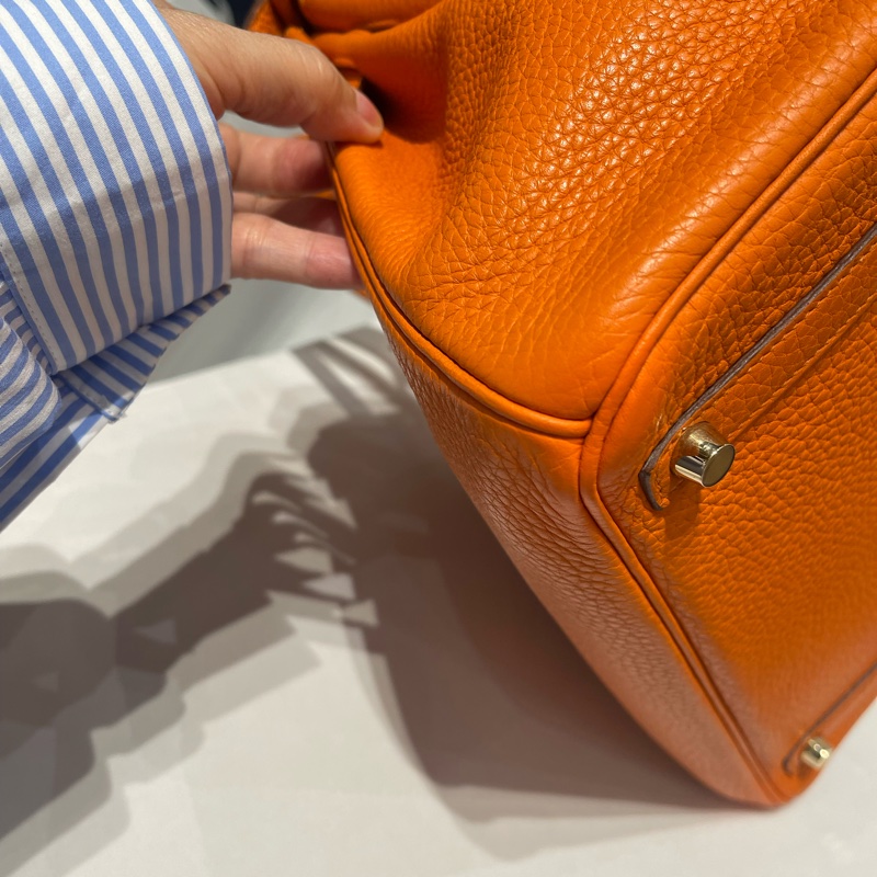 ✨Hermès Birkin 30 愛馬仕橙 Togo皮|金扣|圈O刻 1985 Vintage-14