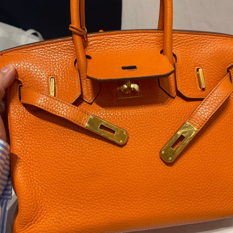 ✨Hermès Birkin 30 愛馬仕橙 Togo皮|金扣|圈O刻 1985 Vintage-16