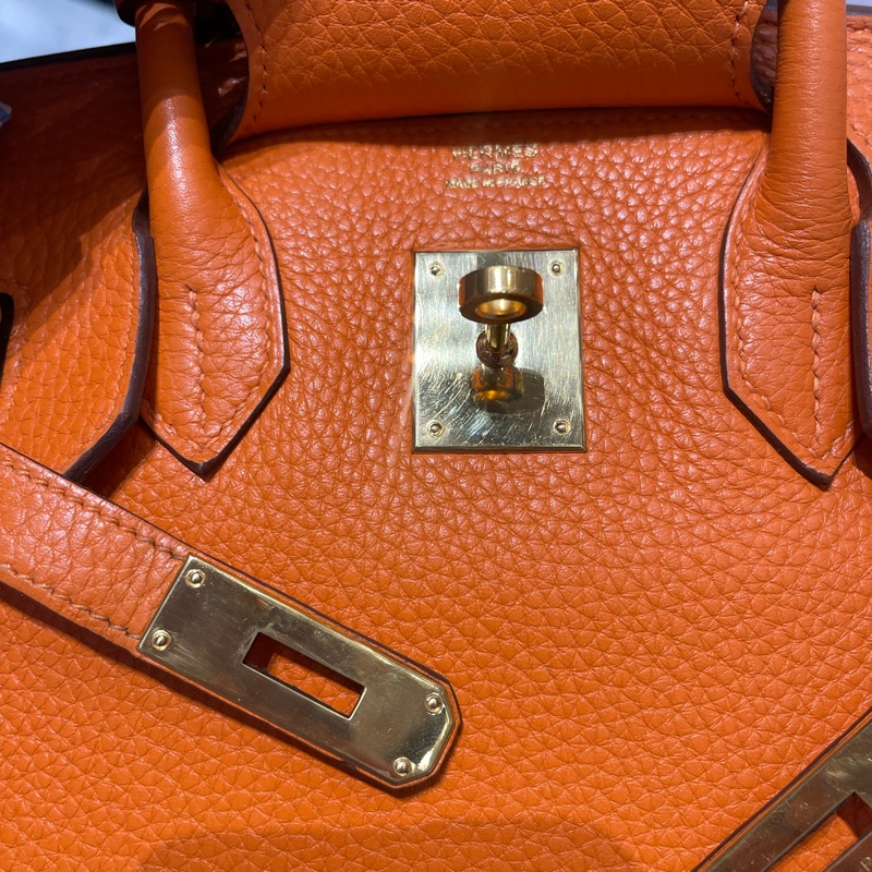 ✨Hermès Birkin 30 愛馬仕橙 Togo皮|金扣|圈O刻 1985 Vintage-21