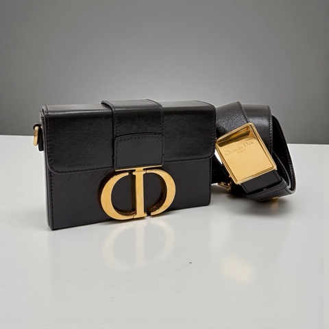 莉亞精品♡Dior 蒙田盒子黑色油蠟皮