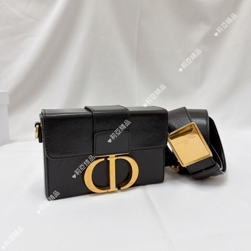 莉亞精品♡Dior 蒙田盒子黑色油蠟皮 二手-2