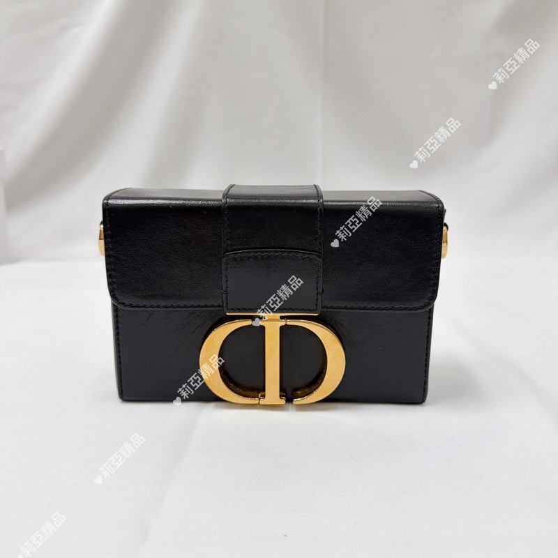 莉亞精品♡Dior 蒙田盒子黑色油蠟皮 二手-3