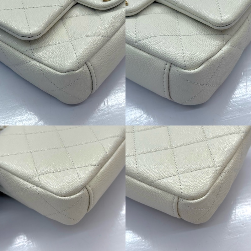 CHANEL 香奈兒 白色菱格紋斜背包 AS4864 RFID-4