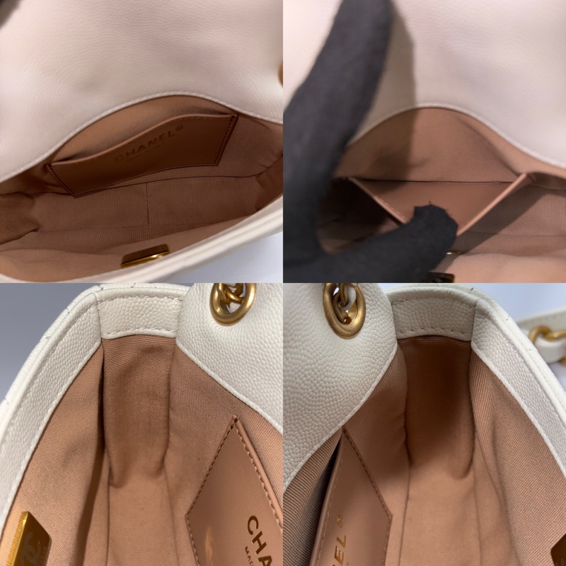 CHANEL 香奈兒 白色菱格紋斜背包 AS4864 RFID-7