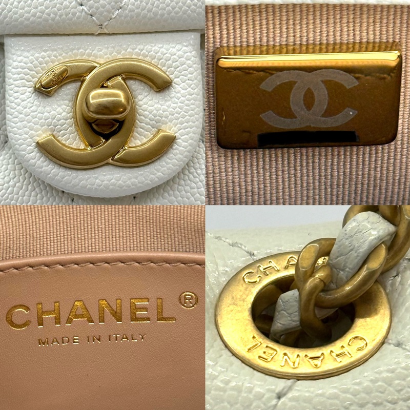 CHANEL 香奈兒 白色菱格紋斜背包 AS4864 RFID-8