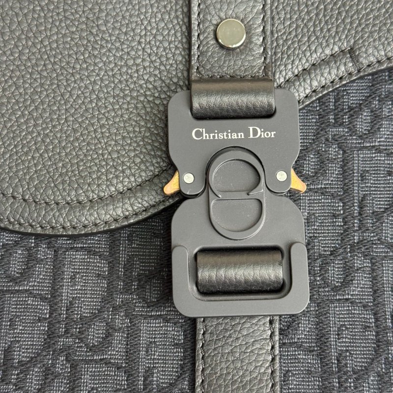 Dior Oblique 黑色 老花 荔枝牛皮拼塗層帆布 小號-7