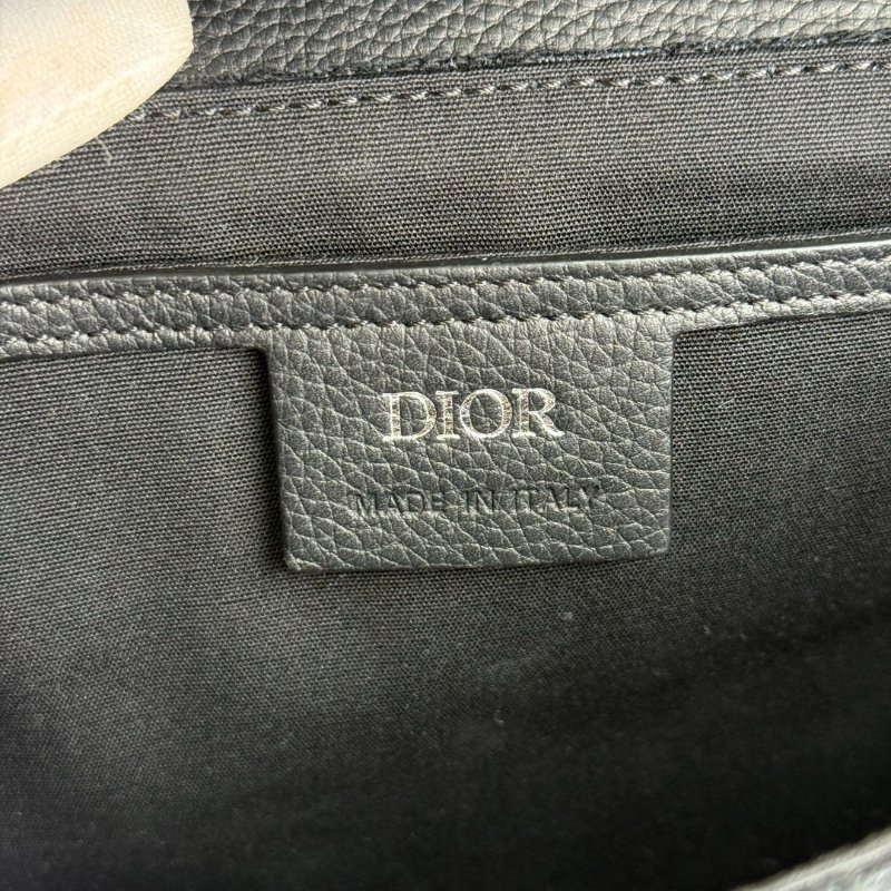 Dior Oblique 黑色 老花 荔枝牛皮拼塗層帆布 小號-8