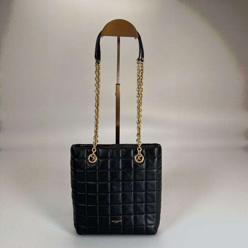 YSL 764051 黑羊皮方塊包-0