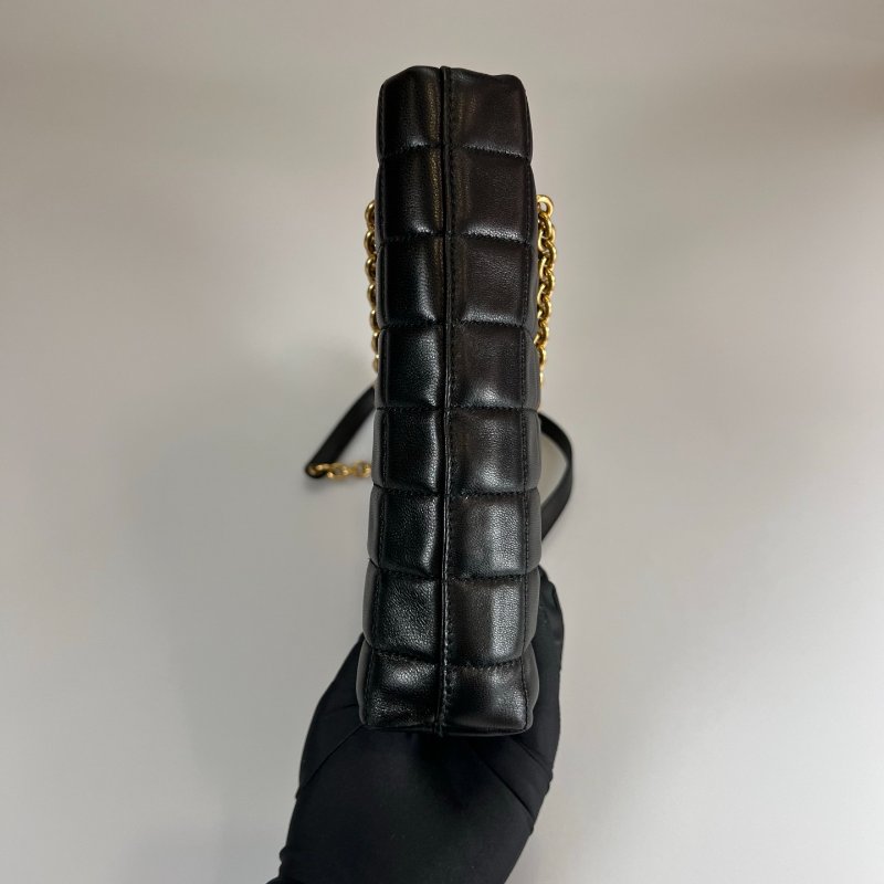 YSL 764051 黑羊皮方塊包-3