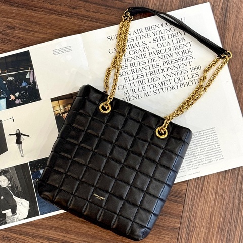 YSL 764051 黑羊皮方塊包