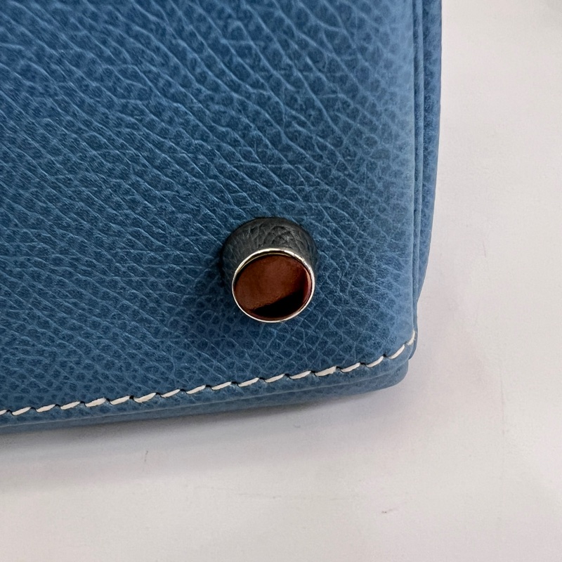 Hermes 75牛仔藍Epsom銀釦Kelly28手提肩背包-18