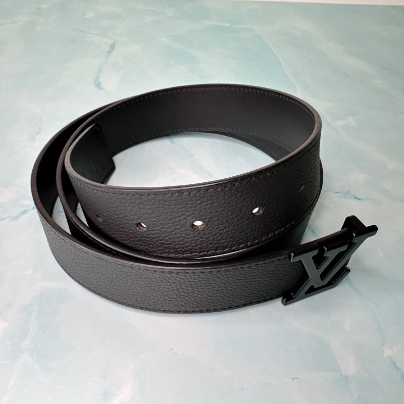 LV Aerogram黑色皮革皮帶-2