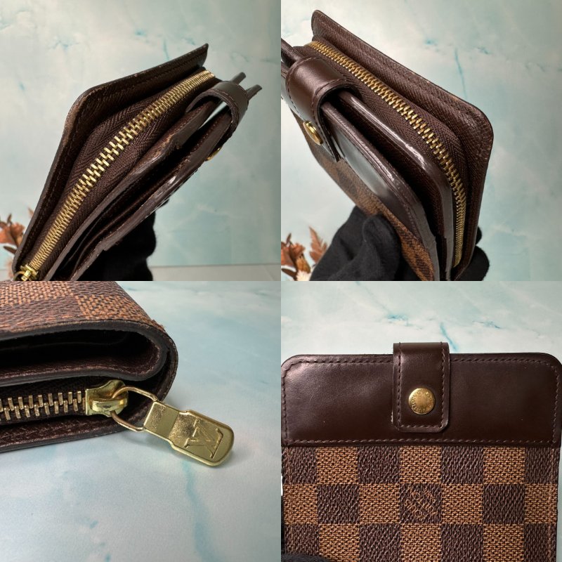 LV Damier Ebene棋盤格扣式短夾-5