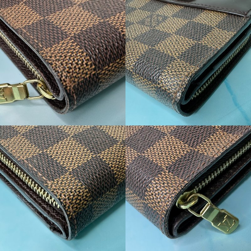 LV Damier Ebene棋盤格扣式短夾-7