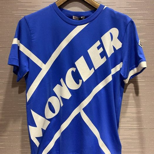 💎Han's house精品服飾💎moncler LOGO 短 T 藍 現貨青年款= 女成人 S-0