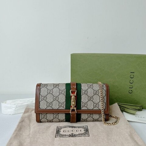 GUCCI Jackie 1961帆布woc鏈包