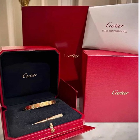 #專櫃價格近30萬 Cartier Love系列 手環 寬版 玫瑰金