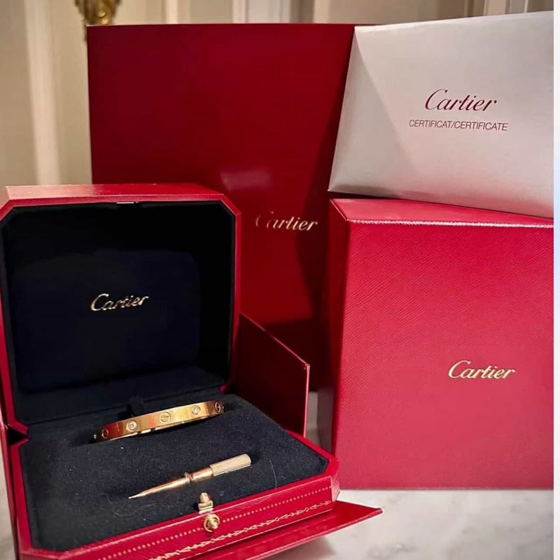 #專櫃價格近30萬 Cartier Love系列 手環 寬版 玫瑰金-0