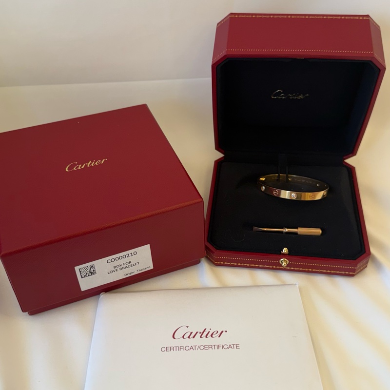 #專櫃價格近30萬 Cartier Love系列 手環 寬版 玫瑰金-1