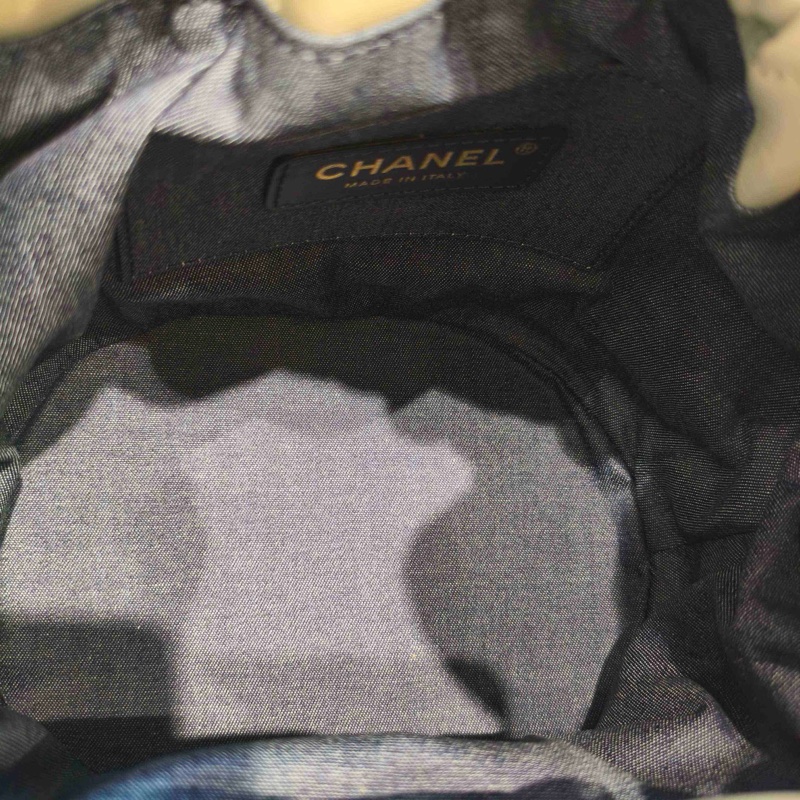 🆕 全新 CHANEL香奈兒 22C 金標雙C Logo 菱格絎縫皮穿鏈芯片款抽帶 小羊皮水桶包單肩包斜挎包 ✅正品-7