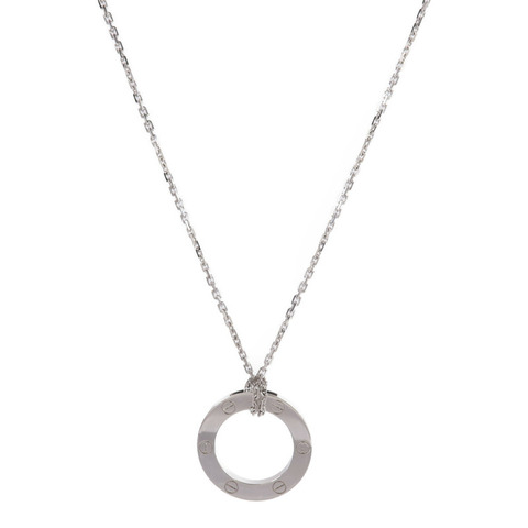 CARTIER 18K白金Love Pendant項鍊