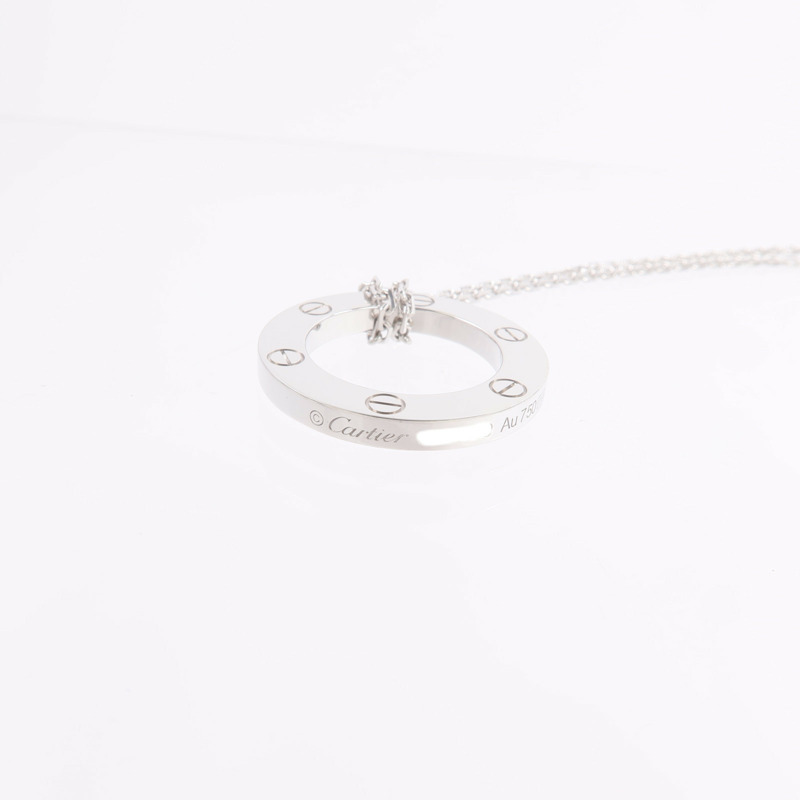 CARTIER 18K白金Love Pendant項鍊-6