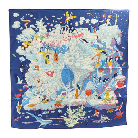 HERMES 絲質Scarf 90x90cm絲巾