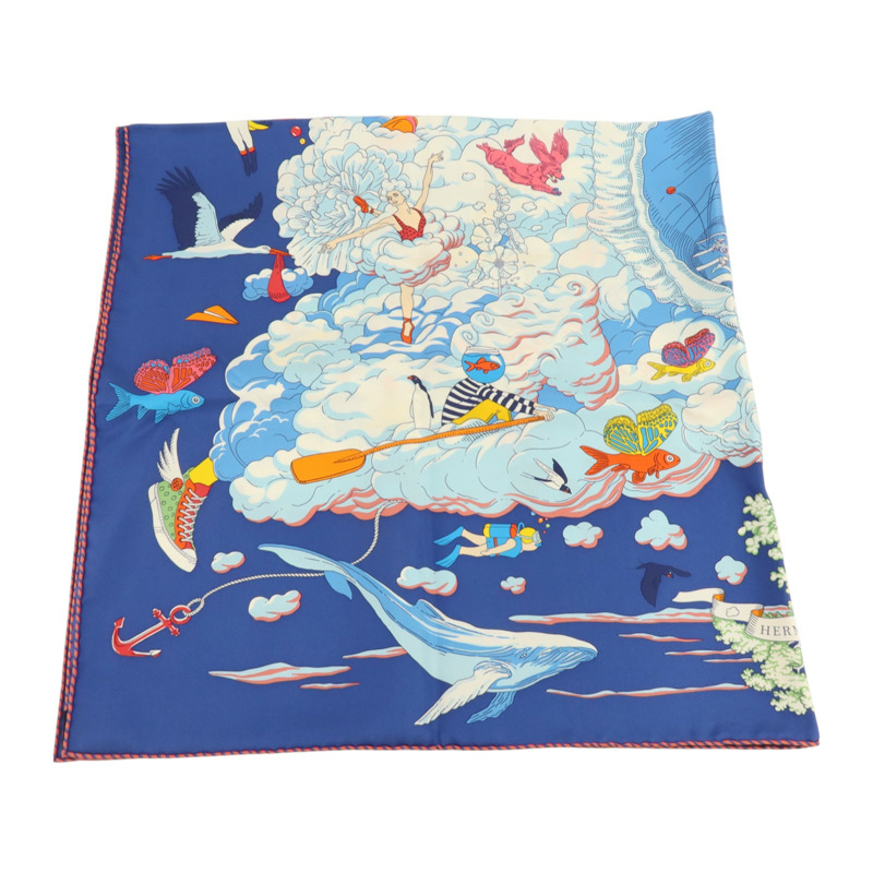 HERMES 絲質Scarf 90x90cm絲巾-3