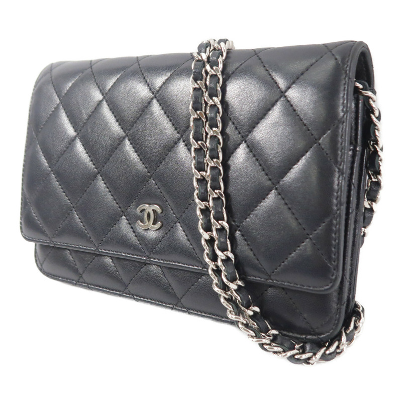 CHANEL 羊皮皮革WOC Wallet On Chain鏈帶肩背袋-2