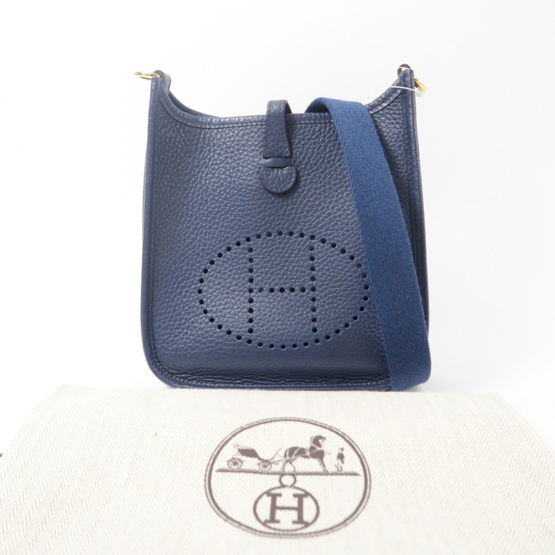 HERMES Clemence皮革Evelyne TPM肩背袋Bleu De Prusse-7