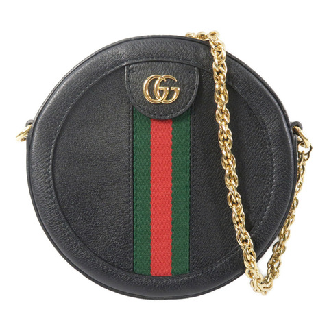 GUCCI 牛皮皮革Ophidia Mini GG Round Shoulder Bag鏈帶肩背袋