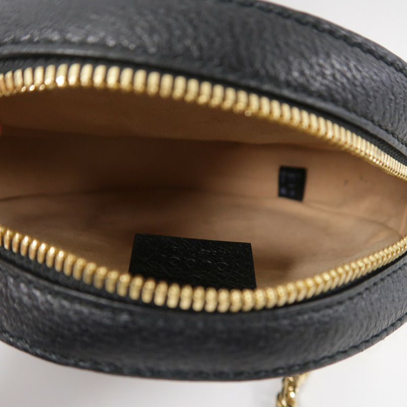 GUCCI 牛皮皮革Ophidia Mini GG Round Shoulder Bag鏈帶肩背袋-4