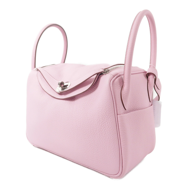 HERMES Clemence皮革Lindy 26手挽肩背兩用袋Mauve Sylvestre-2