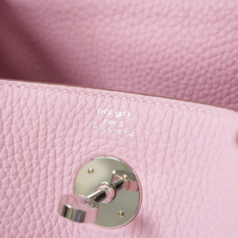 HERMES Clemence皮革Lindy 26手挽肩背兩用袋Mauve Sylvestre-5