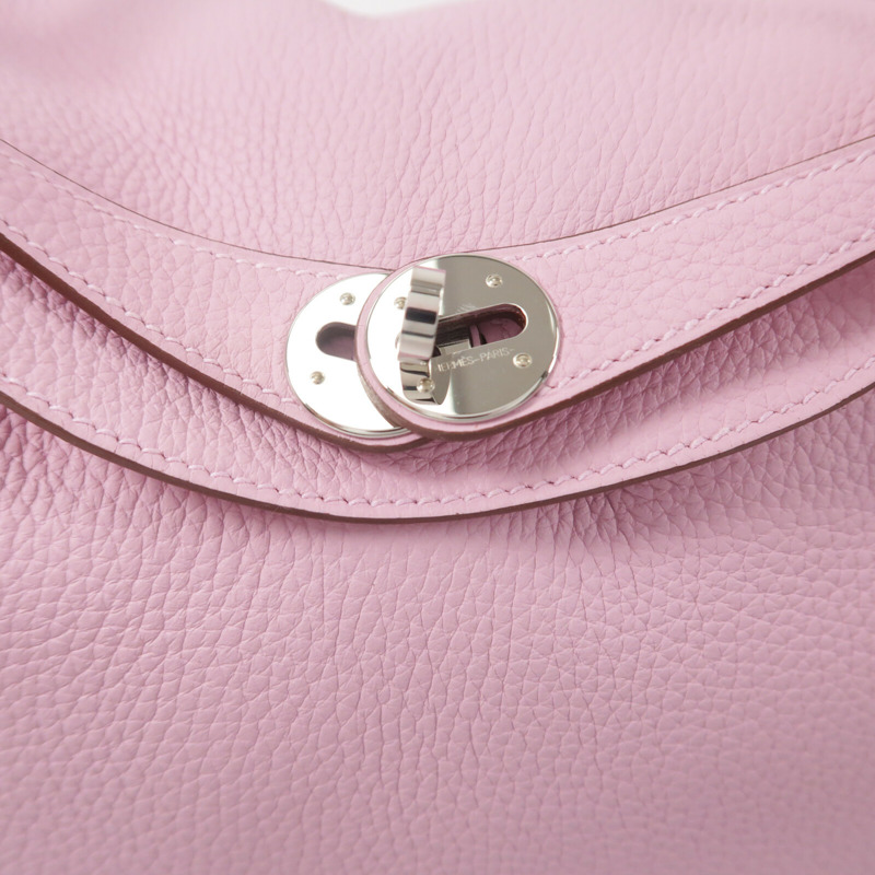 HERMES Clemence皮革Lindy 26手挽肩背兩用袋Mauve Sylvestre-6