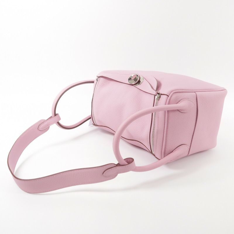 HERMES Clemence皮革Lindy 26手挽肩背兩用袋Mauve Sylvestre-8