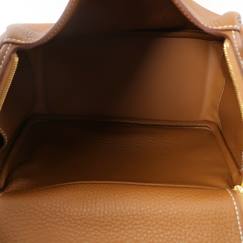 HERMES Clemence皮革Lindy 26手挽肩背兩用袋Gold-4