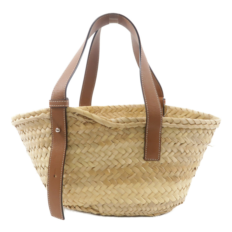 LOEWE Raffia/牛皮皮革Basket Bag手挽袋-1