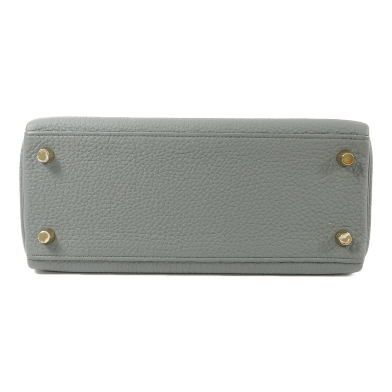 HERMES Togo皮革Kelly 25手挽肩背兩用袋Vert Amande-3