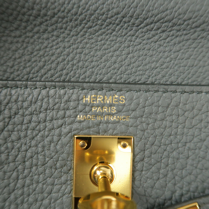 HERMES Togo皮革Kelly 25手挽肩背兩用袋Vert Amande-5