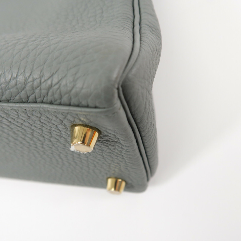 HERMES Togo皮革Kelly 25手挽肩背兩用袋Vert Amande-13