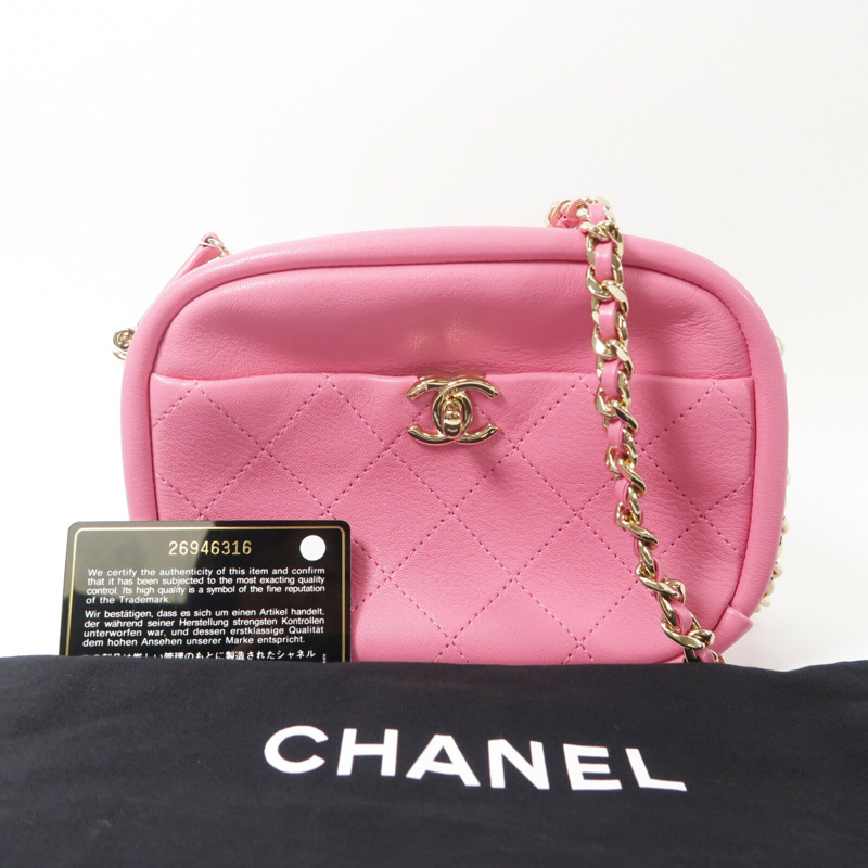CHANEL 山羊皮革Camera Bag鏈帶肩背袋-10